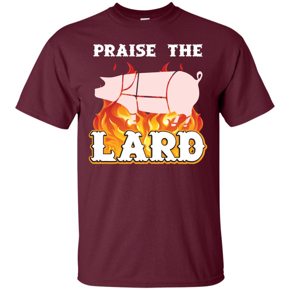 Praise The Lard Bbq Bacon T-shirt Maroon