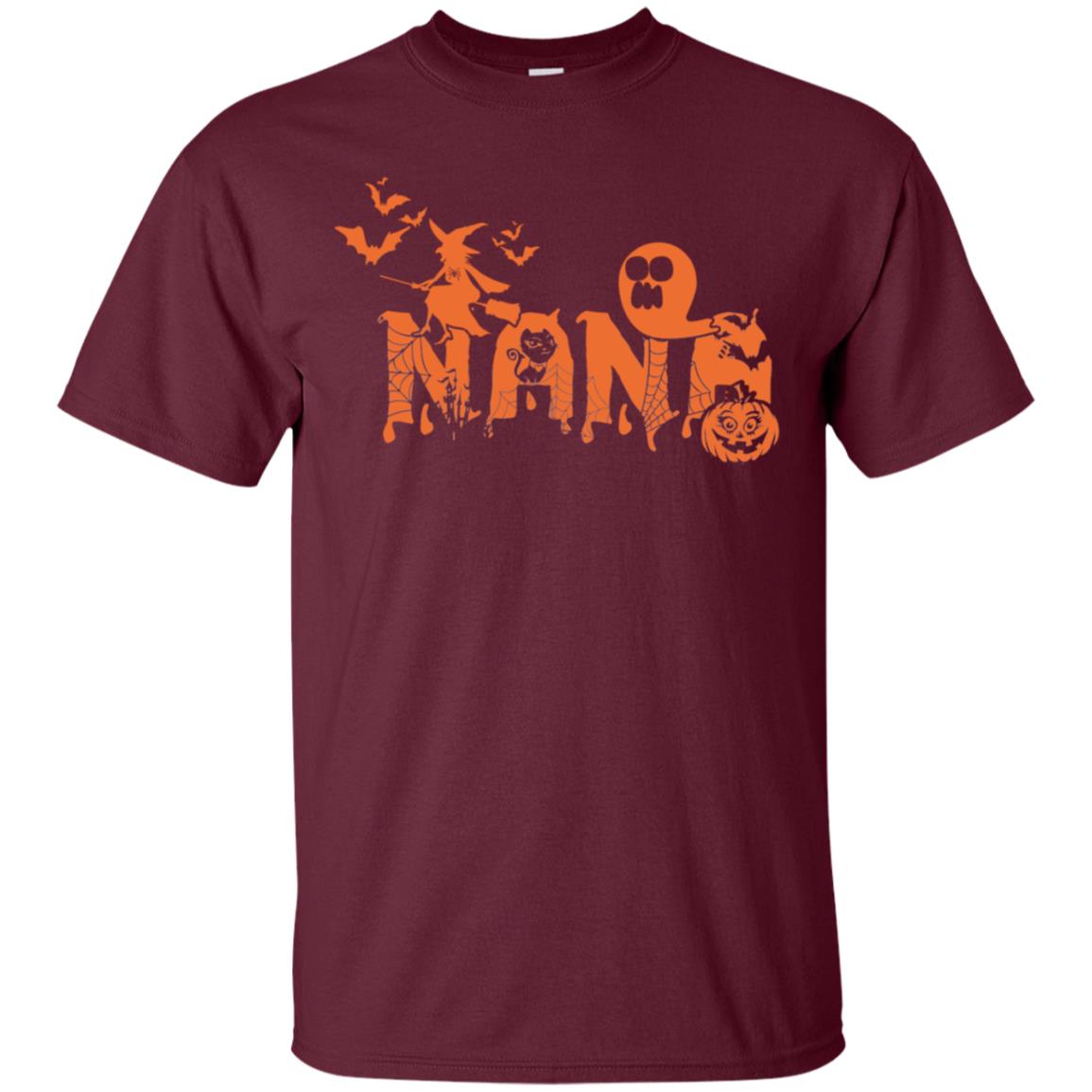 Halloween Pumpkin Nana Grandma Grandmom Shirt Maroon
