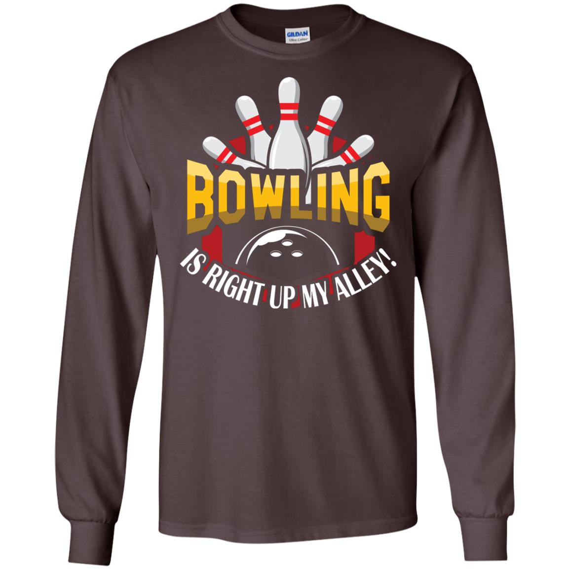 Bowler T-shirt Bowling Is Right Up My Alley Dark Chocolate