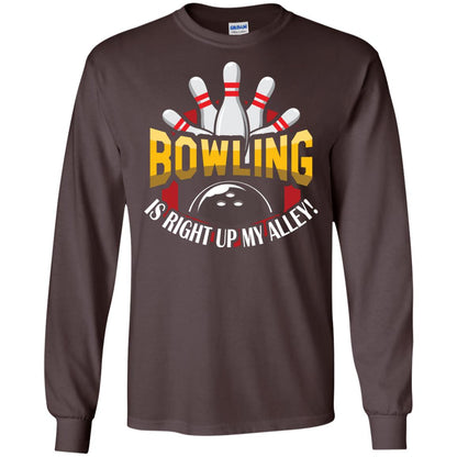 Bowler T-shirt Bowling Is Right Up My Alley Dark Chocolate