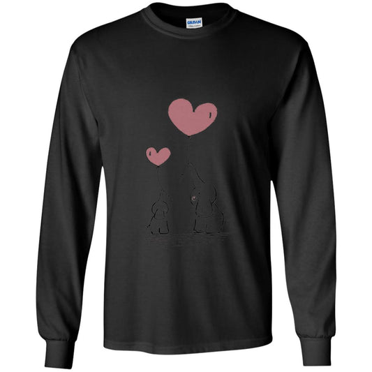 Elephants Mom Heart Balloons Family Shirt Black
