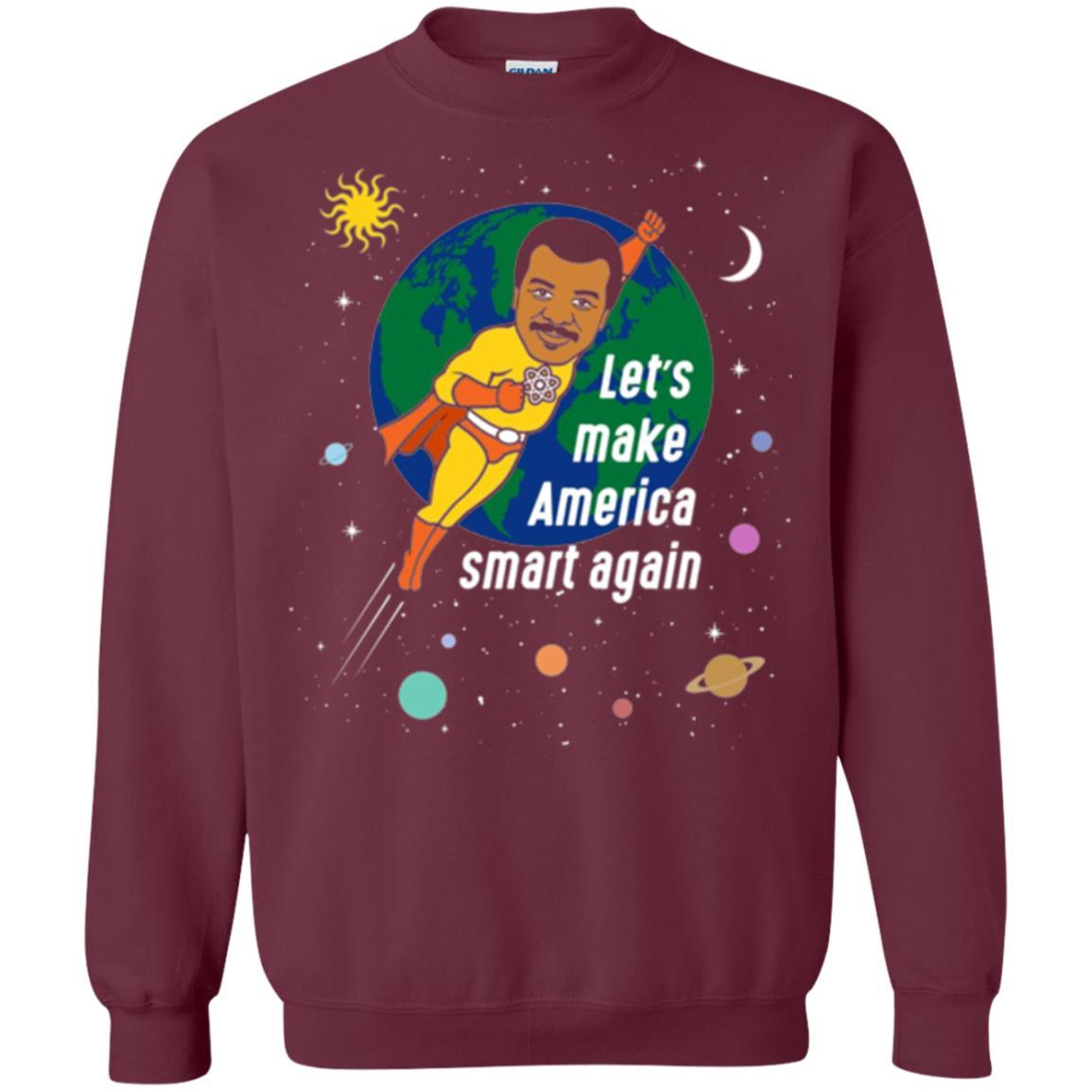 Astronomy T-shirt Let's Make America Smart Again Maroon