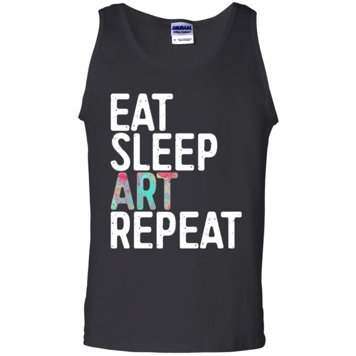 Artist T-shirt Eat Sleep Art Repeat Black