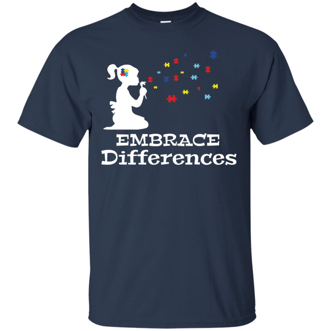 Embrace Differences Autism Awareness T-shirt Navy