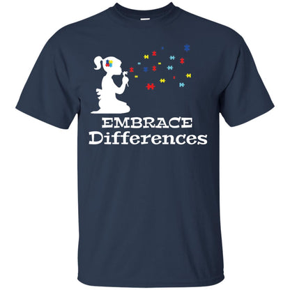 Embrace Differences Autism Awareness T-shirt Navy