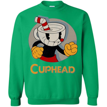 Cuphead Circle Shadow Profile Vintage Graphic T-shirt Irish Green