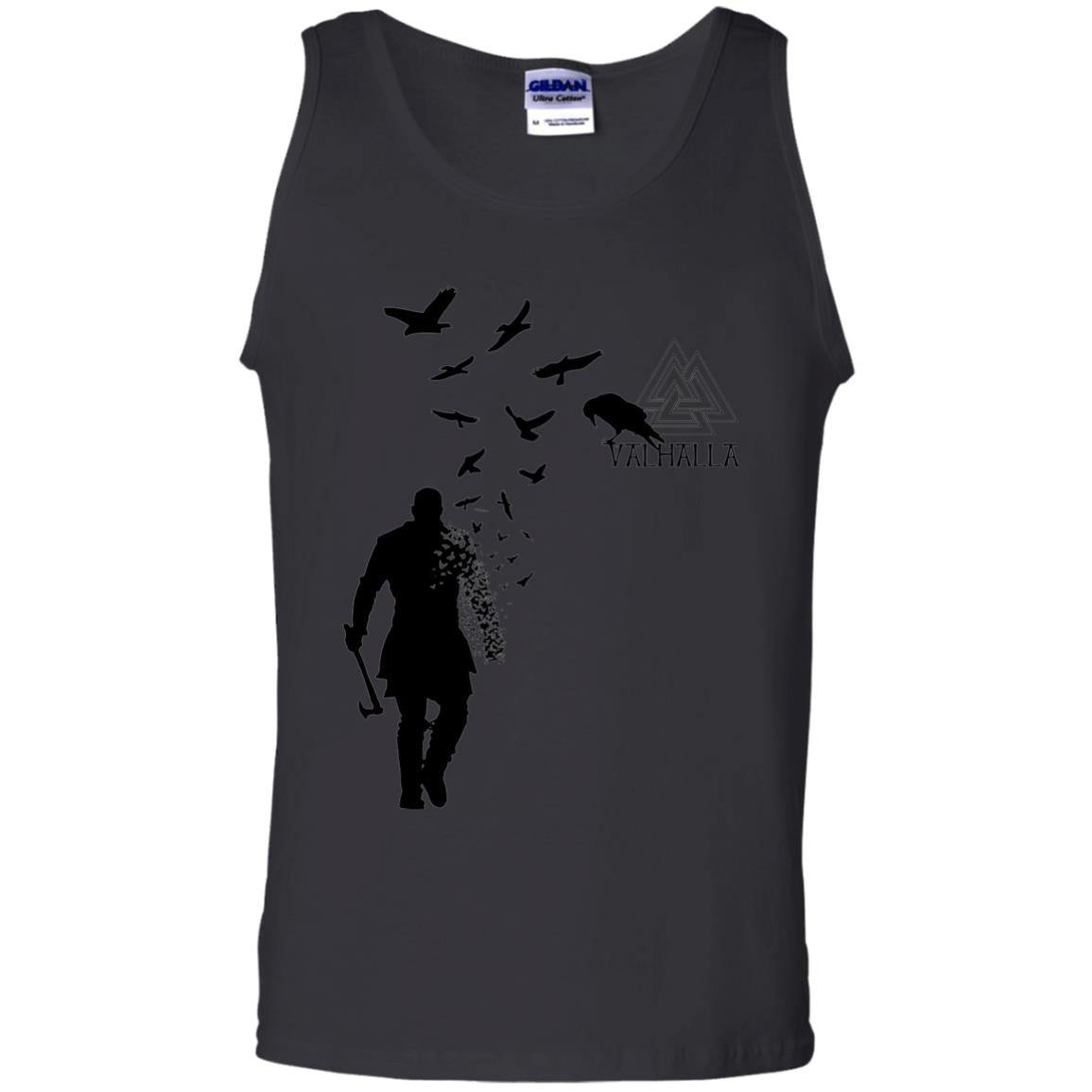 Vikings Axe Ragnar Lothbrok Flock Of Ravens Valhalla Symbol T-shirt Black