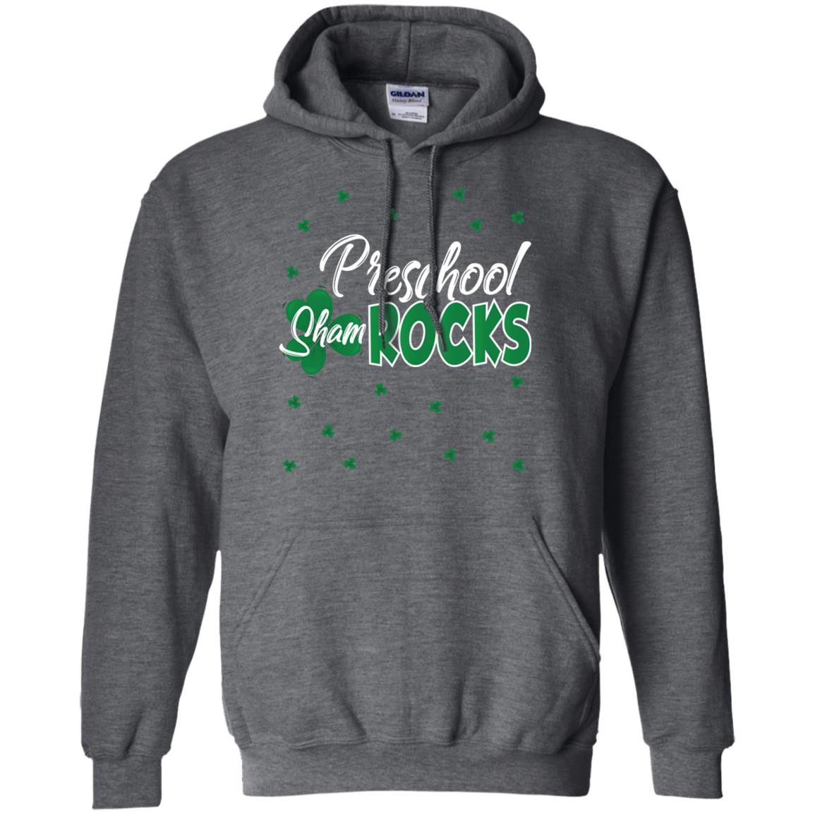 Preschool Shamrocks St. Patrick_s Day School T-shirt Dark Heather