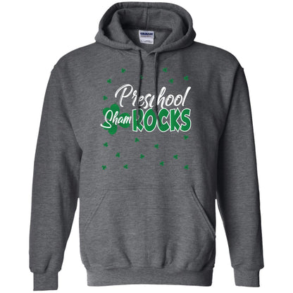 Preschool Shamrocks St. Patrick_s Day School T-shirt Dark Heather