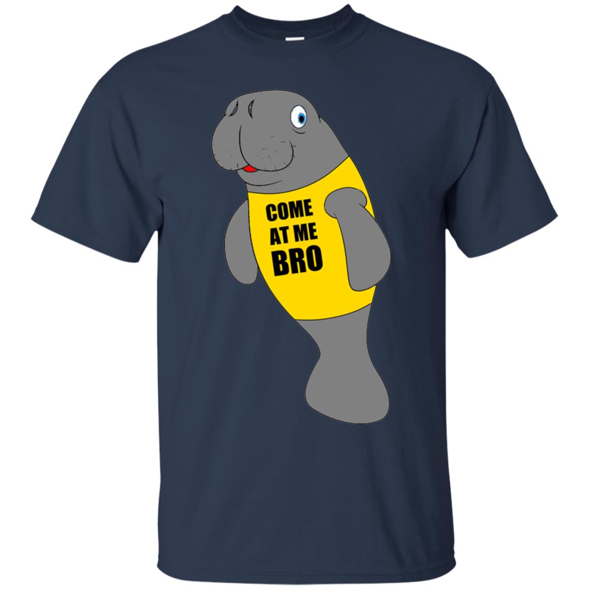 Manatee Novelty Come At Me Bro T-shirt Navy