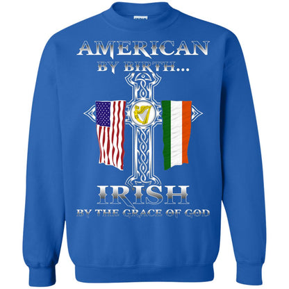 American By Birth Irish By The Grace Of God T-shirt Royal
