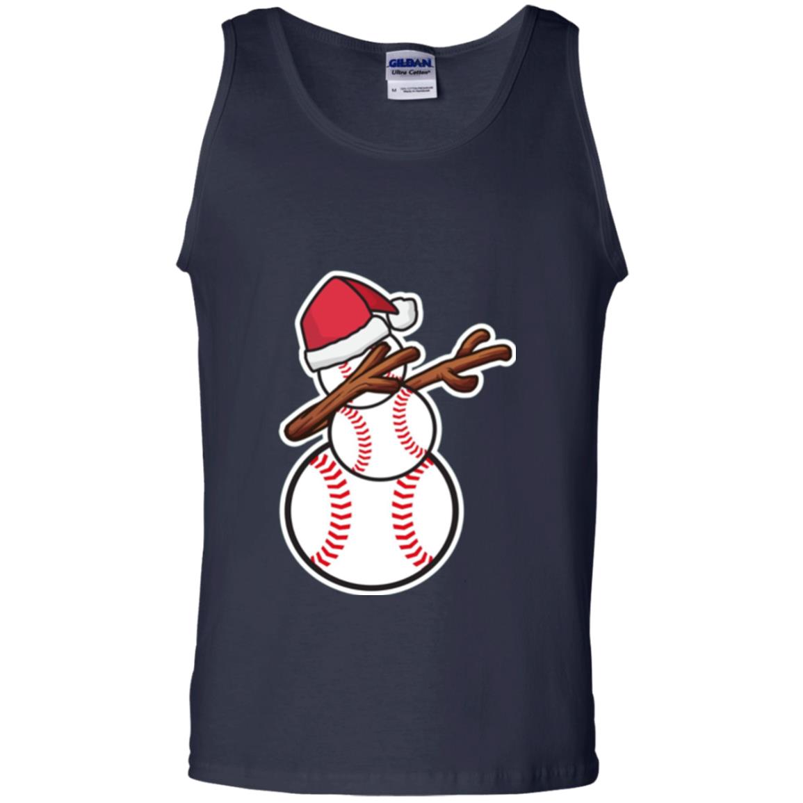 Christmas T-shirt Dabbing Snowman Baseball Navy