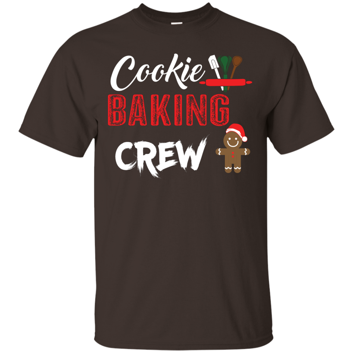 Christmas T-Shirt Cookie Baking Crew Dark Chocolate