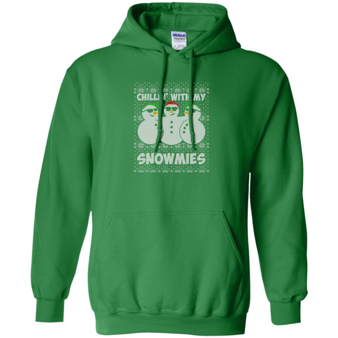 Christmas T-shirt Chillin With My Snowmies Irish Green