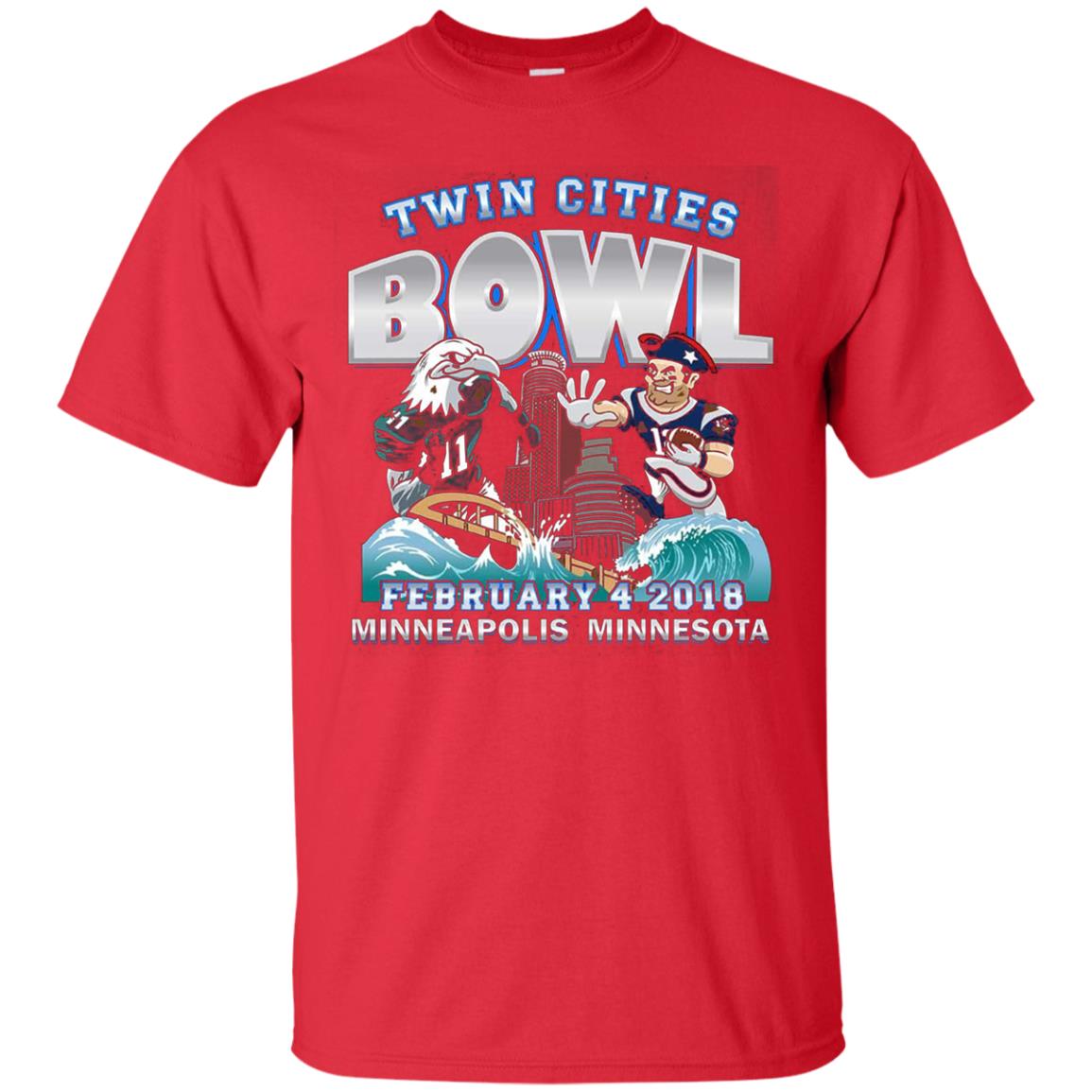 Football Lover T-shirt Twin Cities Bowl Red