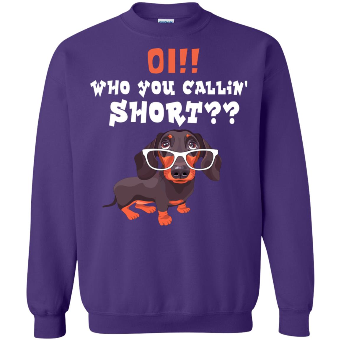Oi Who You Calling Short Dachshund Gift Shirt Purple