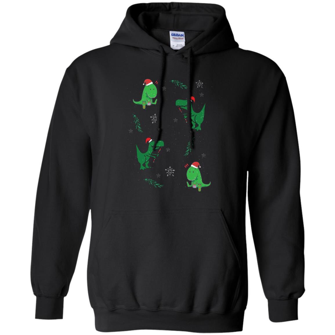 Funny Christmas T-shirt Merry Christmas Dinosaur Black