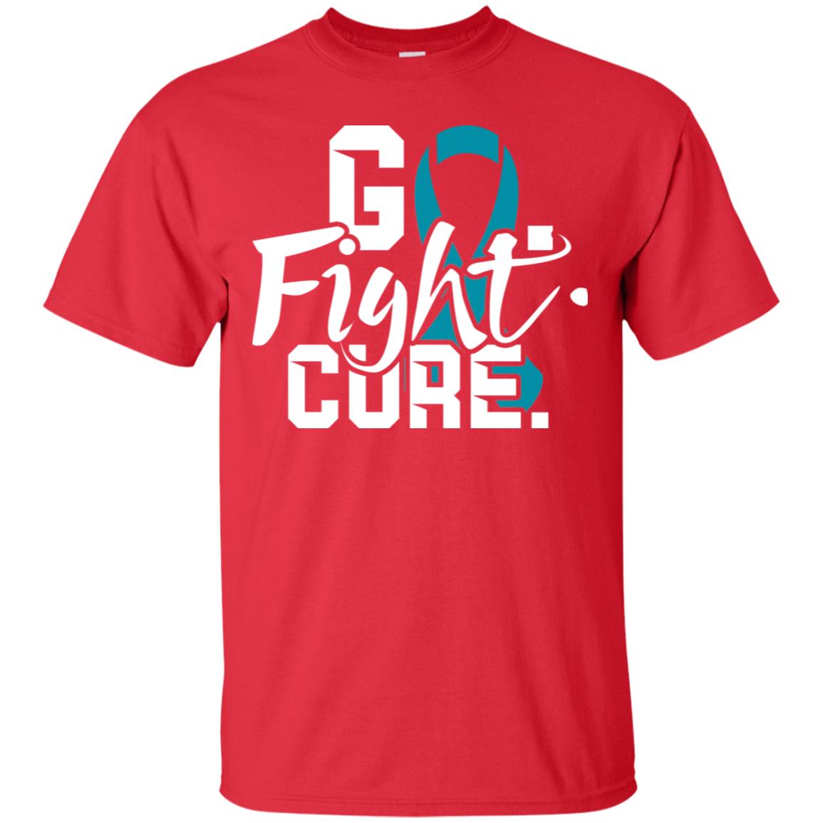 Prostate Awareness Go Fight Cure Blue Ribbon Stars Shirt Red