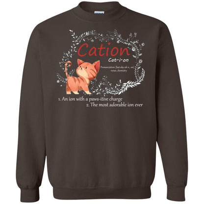 Cation An Ion With A Paws-itive Charge The Most Adorable Ion Ever Positive Thinking Day Shirt Dark Chocolate