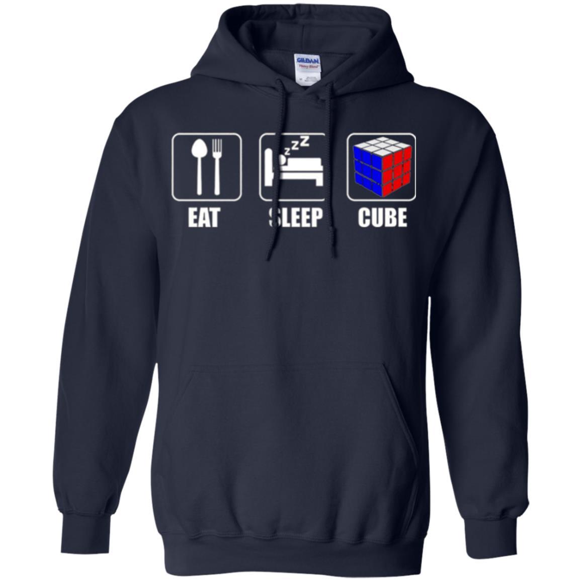 Rubik Lover T-shirt Eat Sleep Cube T-shirt Navy