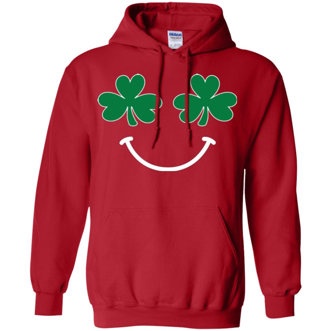 Saint Patrick's Day T-shirt Smiling Shamrocks Red