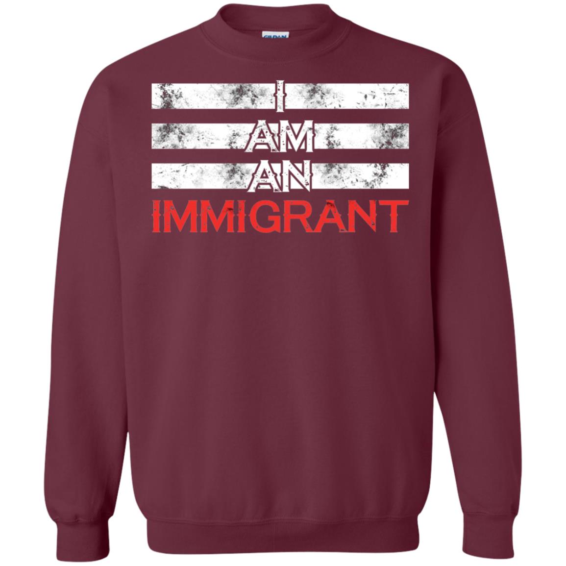 Migrant T-shirt I Am An Immigrant Maroon