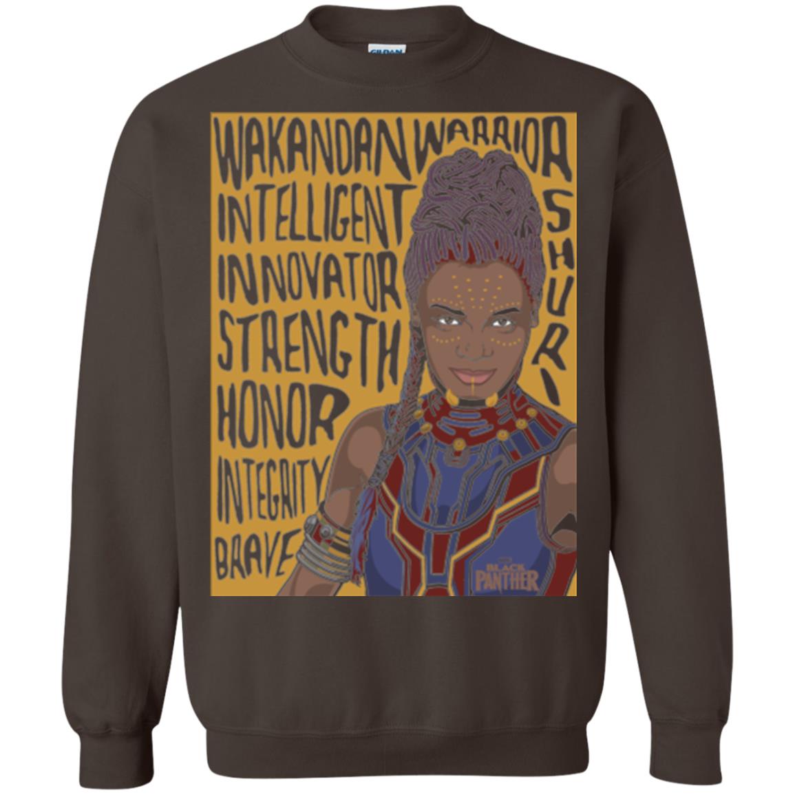 Black Panther Movie Shuri Word Art T-shirt Dark Chocolate