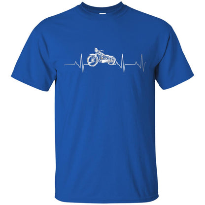 Motorcycle Lover T-shirt Heartbeat Royal