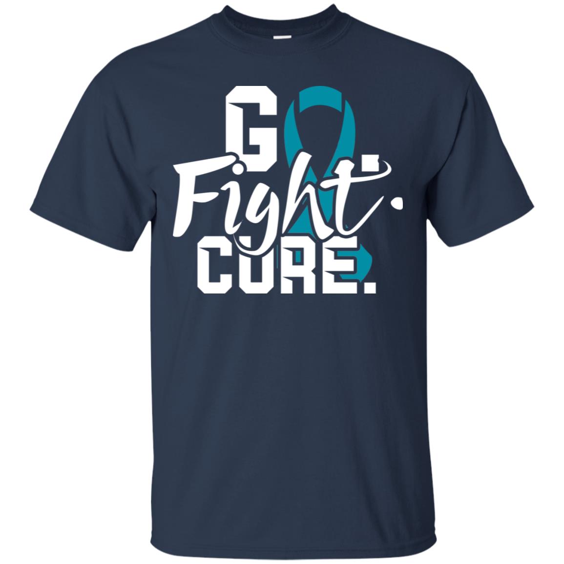 Prostate Awareness Go Fight Cure Blue Ribbon Stars Shirt Navy