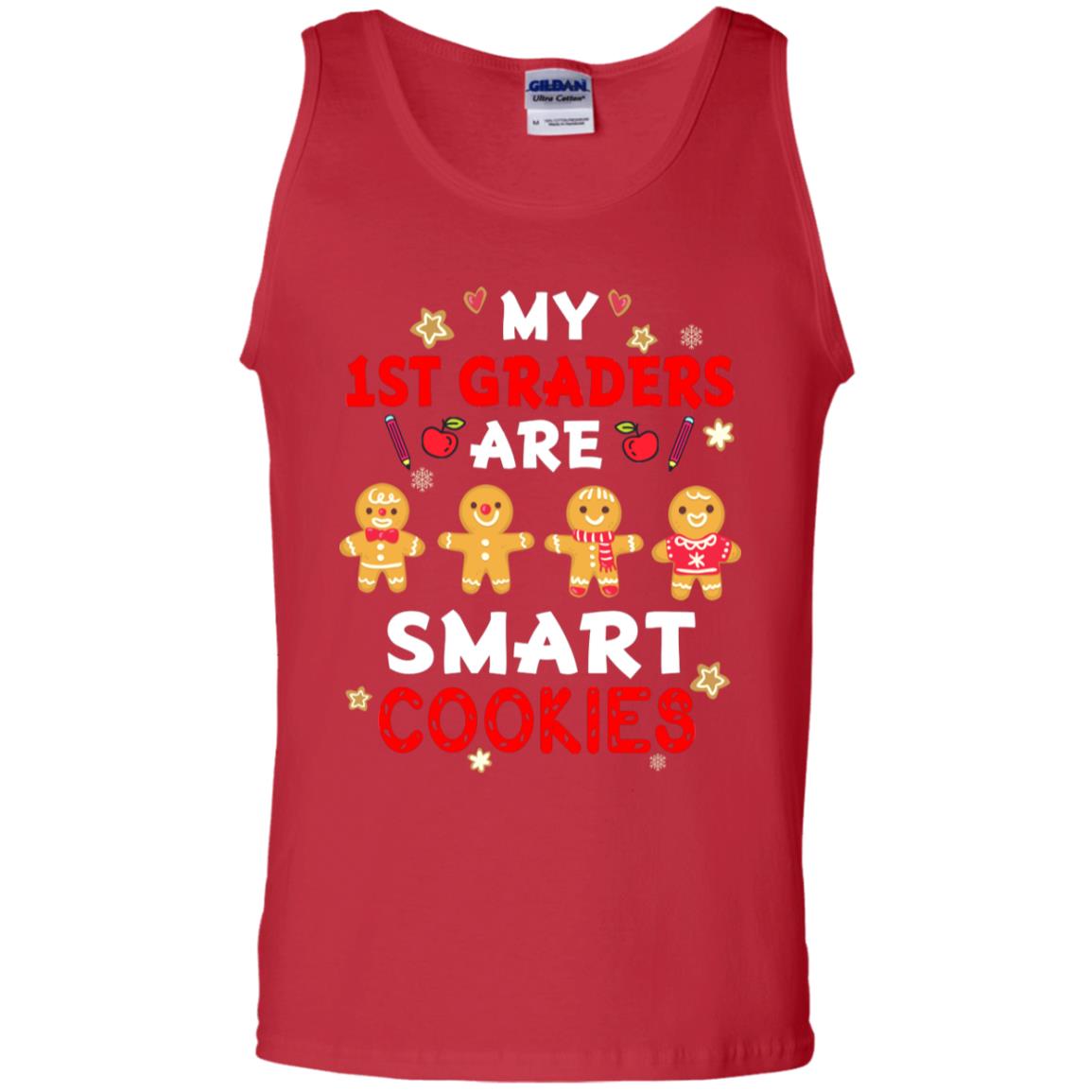 My 1st Graders Are Smart Cookies X-mas Gift Shirt For First Gradeteachers Red
