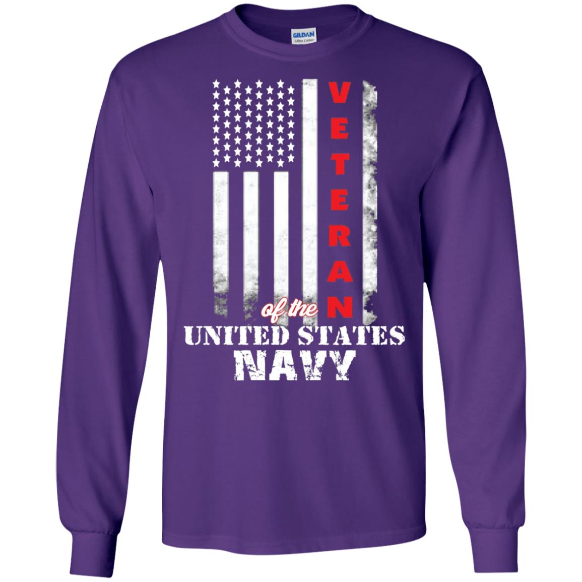 Armed Forces Us Navy Vintage Veteran T-shirt Purple