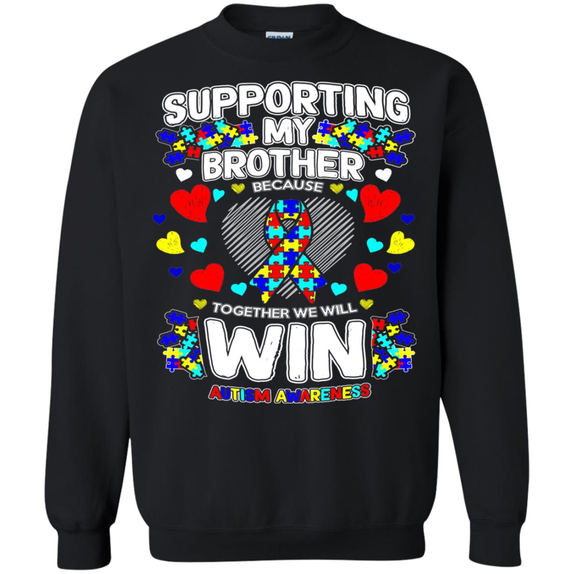Autism Awareness Shirts For Supporting My Brother Black