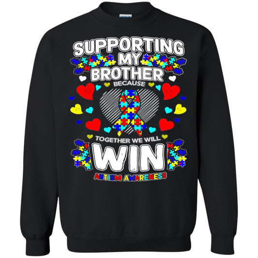 Autism Awareness Shirts For Supporting My Brother Black