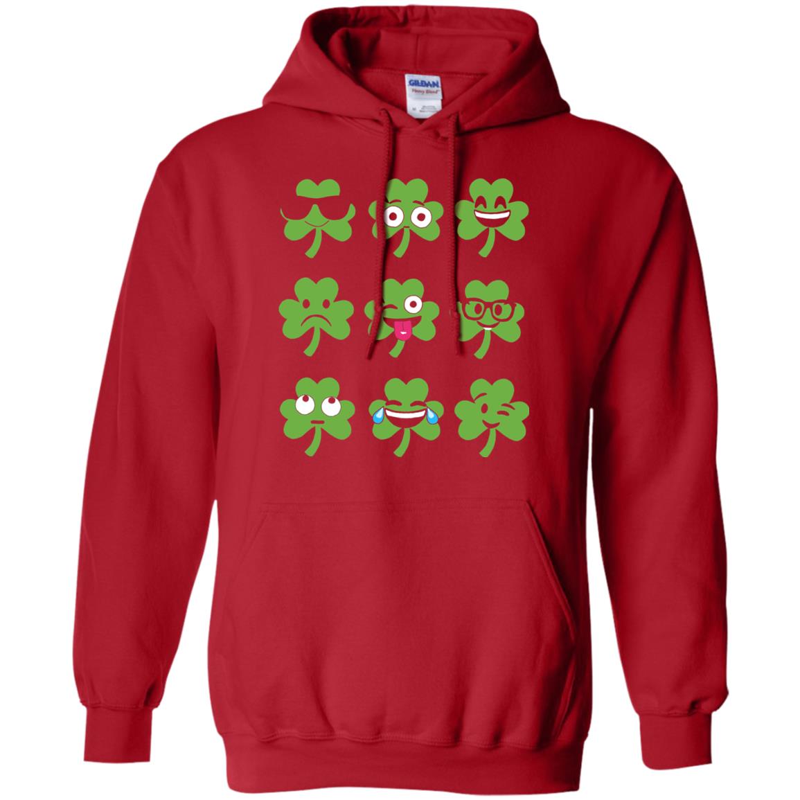 Emoji Shamrock St. Patrick_s Day T-shirt Red