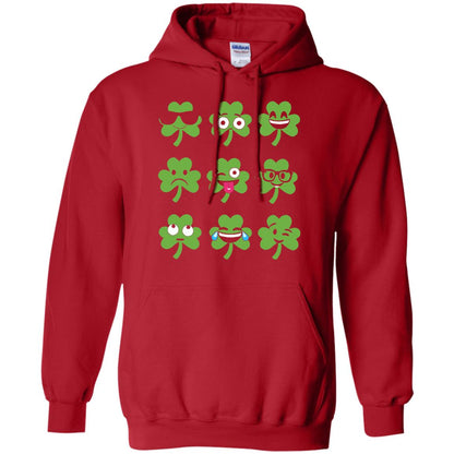 Emoji Shamrock St. Patrick_s Day T-shirt Red