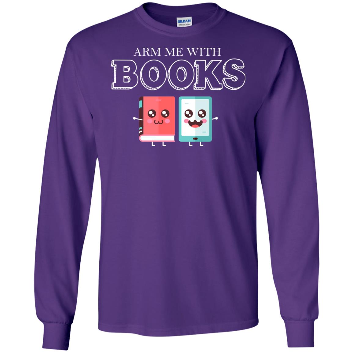 Arm Me With Books Gun Control T-shirt Purple