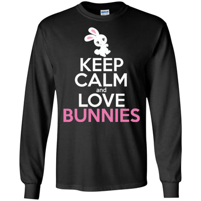 Bunny T-shirt Keep Calm And Love Bunnies Black