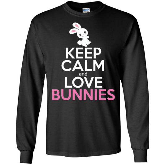 Bunny T-shirt Keep Calm And Love Bunnies Black