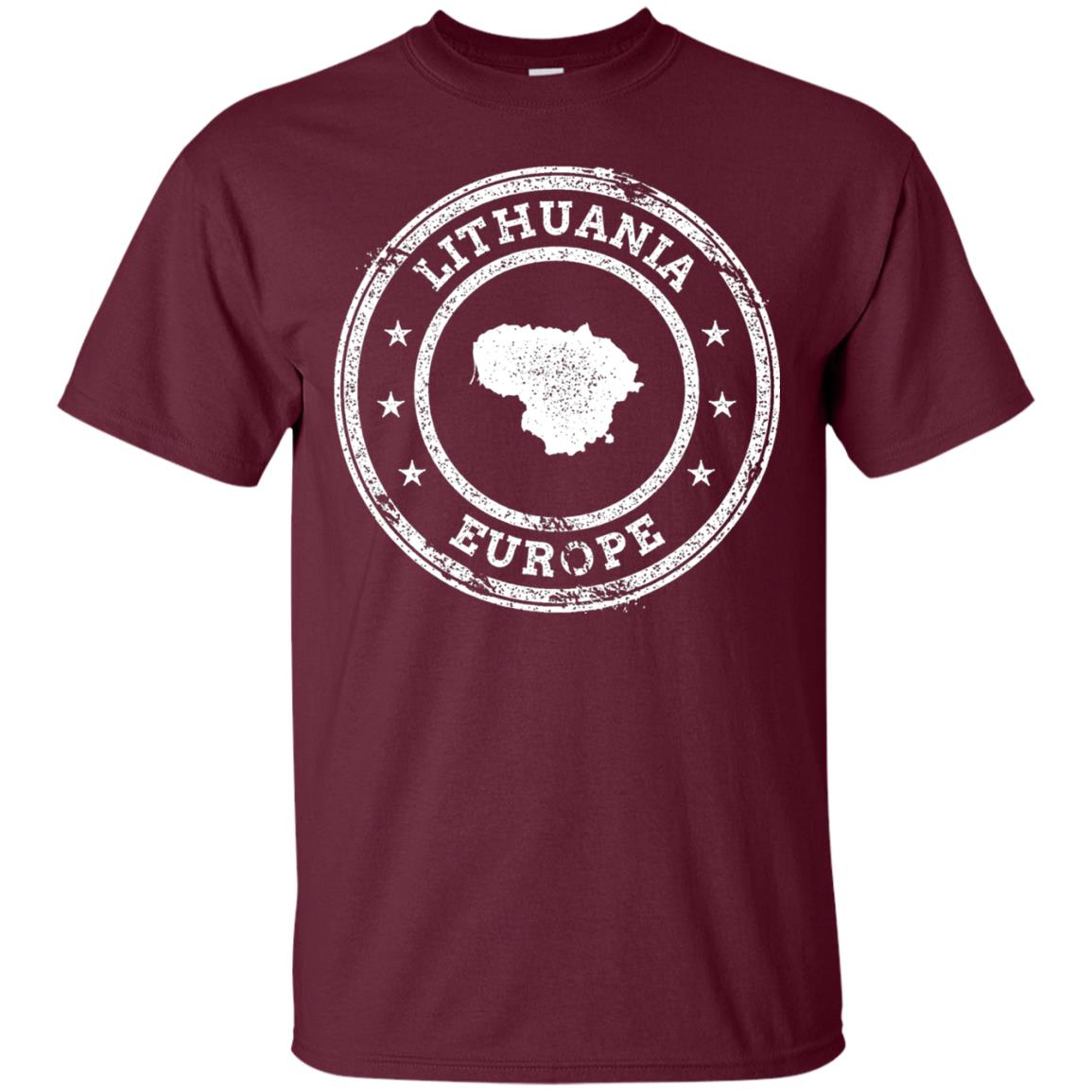 Lithuania Passport Stamp Funny Lithuania T-shirt Maroon