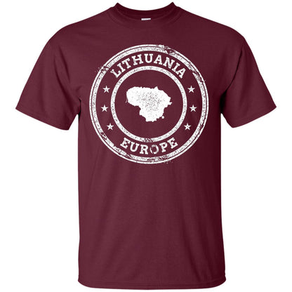 Lithuania Passport Stamp Funny Lithuania T-shirt Maroon