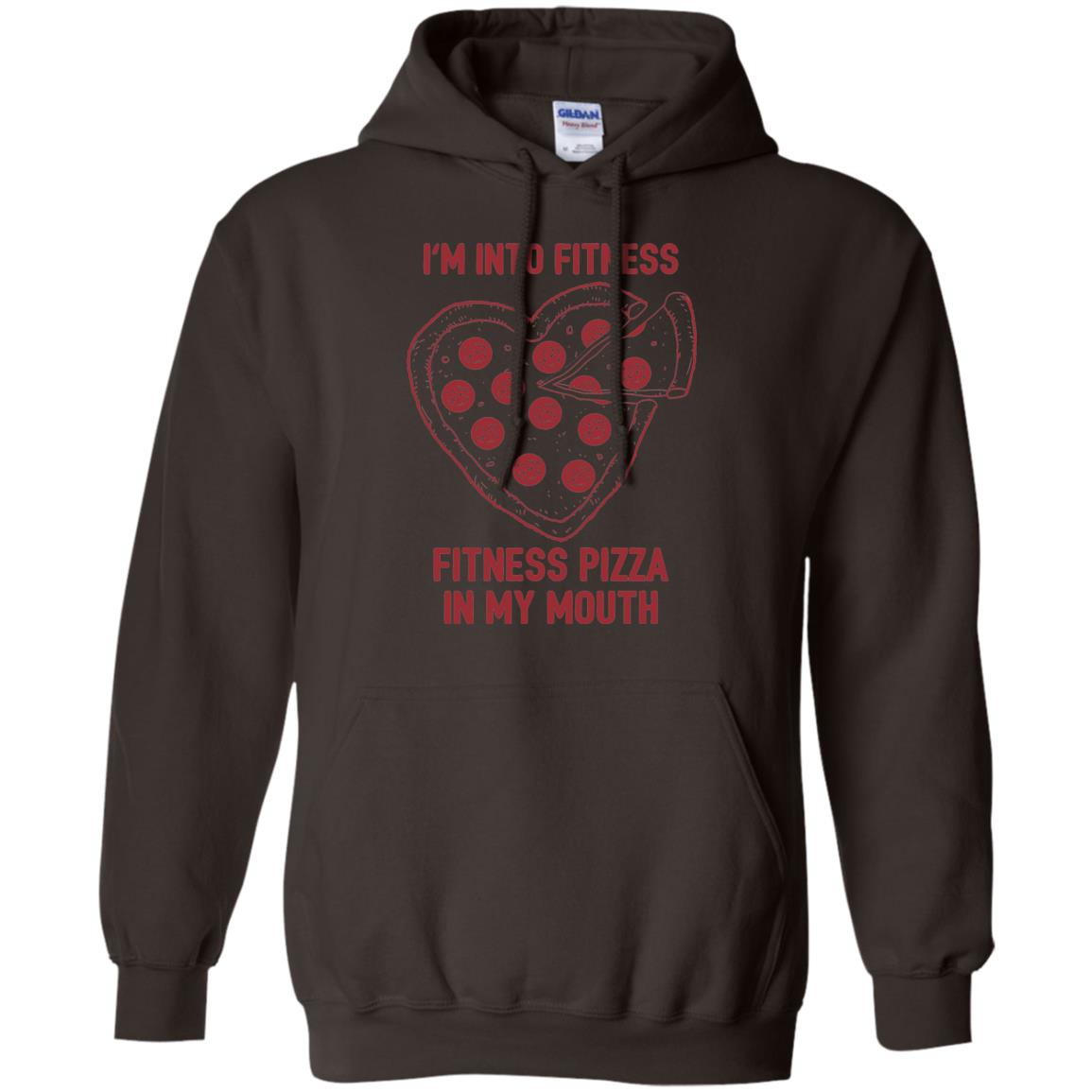 Pizza Lover T-shirt Fitness Pizza In My Mouth Dark Chocolate