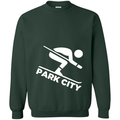 Downhill Skiing T-shirt Park City Utah Forest Green