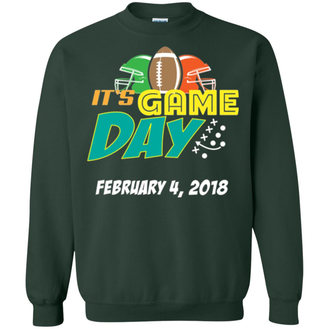 Football Lover T-shirt It_s Game Day February 4 2018 T-shirt Forest Green