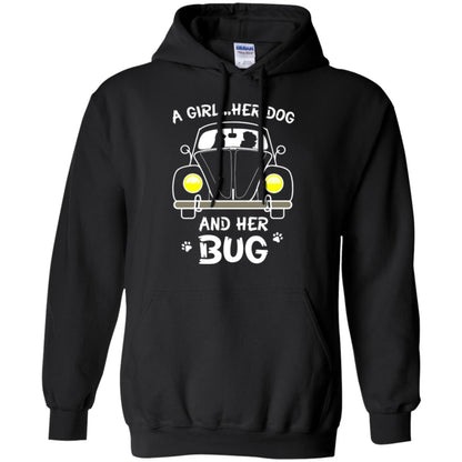 Dog Lover T-shirt A Girl Her Dog And Her Bug Black