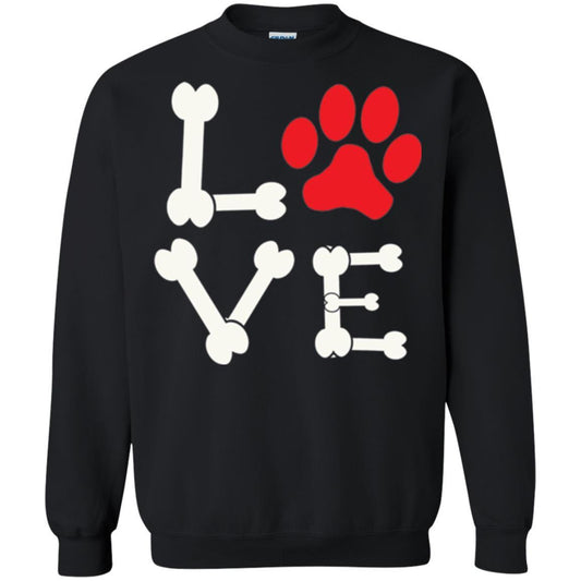 Dog Lover T-shirt Love My Dog Red Pawprint Black