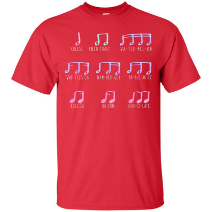 Music Is Like Food Funny Music Note Shirt Red