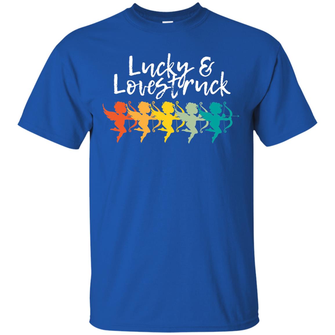 Vintage Retro Valentine_s Lucky Lovestruck Tshirt Royal