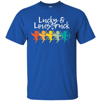 Vintage Retro Valentine_s Lucky Lovestruck Tshirt Royal