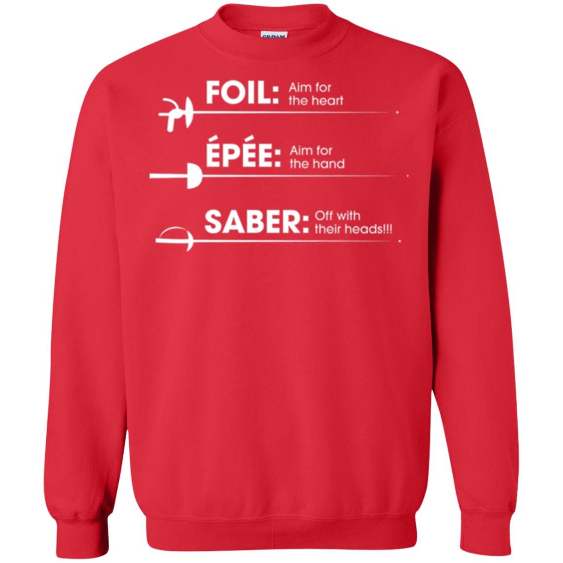Fencing T-shirt Foil Saber Definition Red