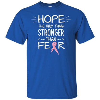 Hope The Only Thing Stronger Than Fear Breast Cancer Shirt Royal